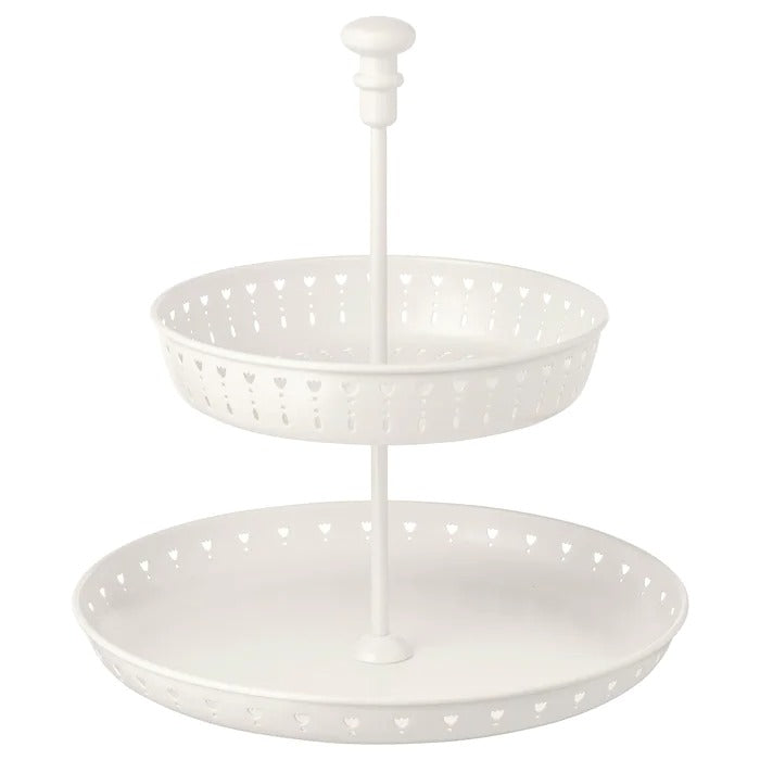 GARNERA serving stand, two tiers, white, 90258769