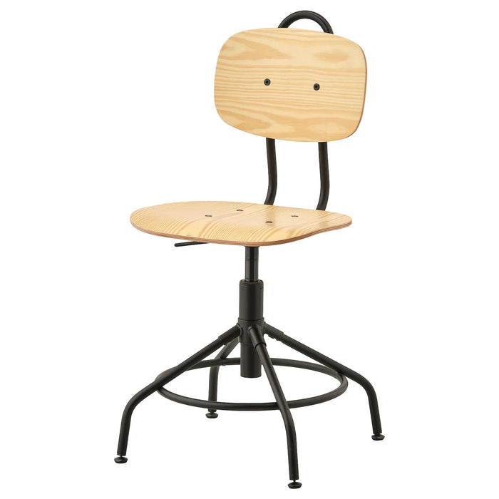 KULLABERG Swivel chair, pine/black, 90320342