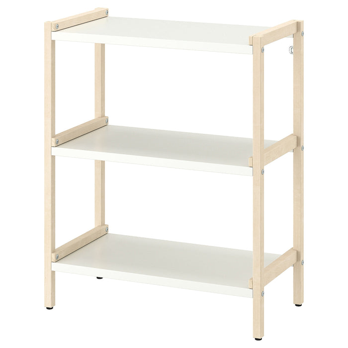 EKENABBEN Open shelving unit, aspen/white, 70x34x86 cm, 90487817