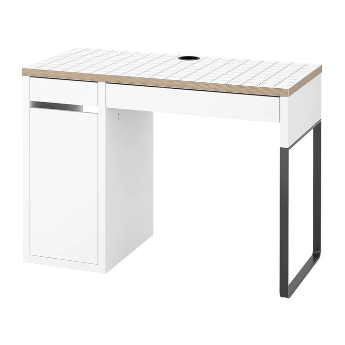 MICKE Desk, white/anthracite 105x50 cm, 90489840