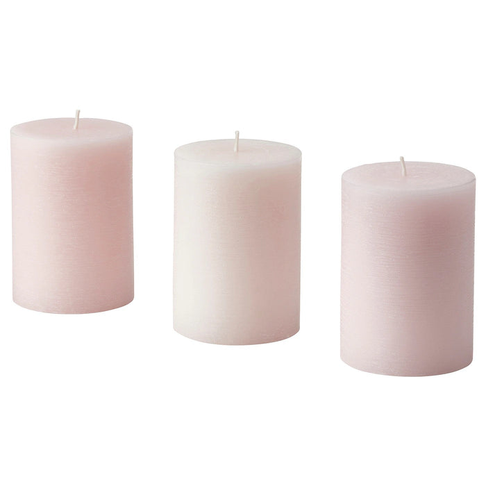 LUGNARE Scented pillar candle, Jasmine/pink, 30 hr, 90502139