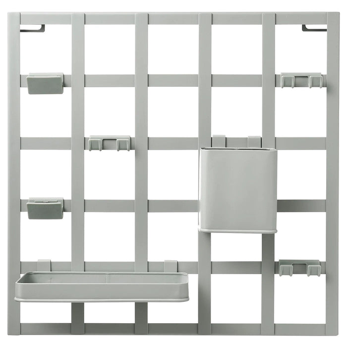 SNICKRA 8-piece storage board set, grey-green 38x38 cm, 90518244