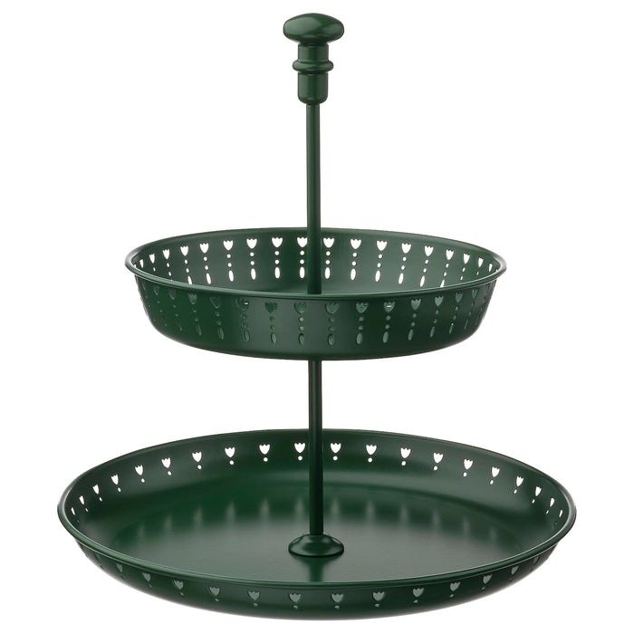 GARNERA Serving stand, two tiers, dark green, 90538869
