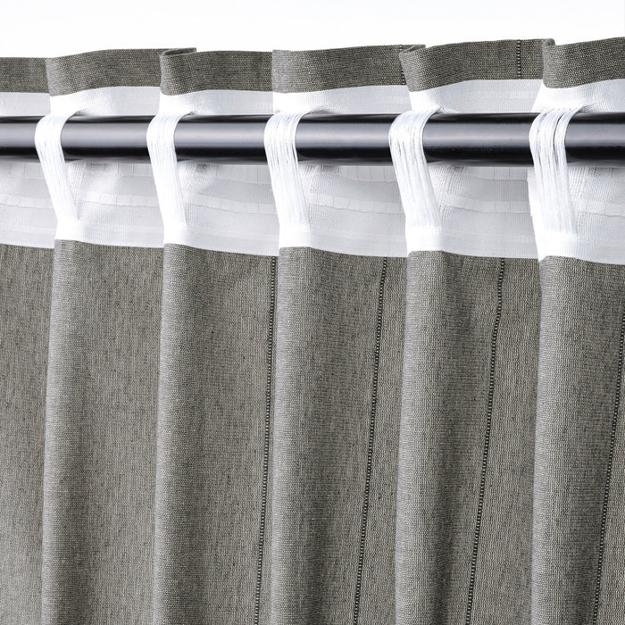 LENDA curtains with tie-backs, 1 pair, dark grey, 140x250 cm