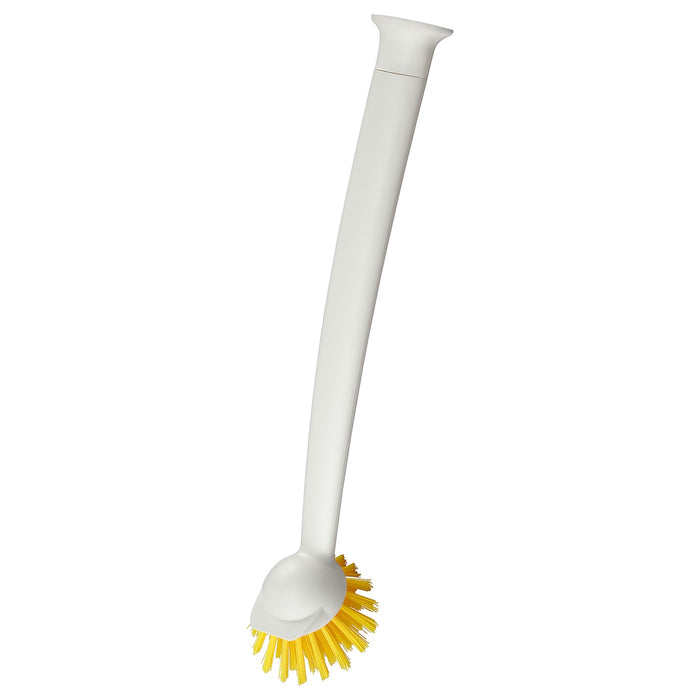 RINNIG dish-washing brush, bright yellow/off-white