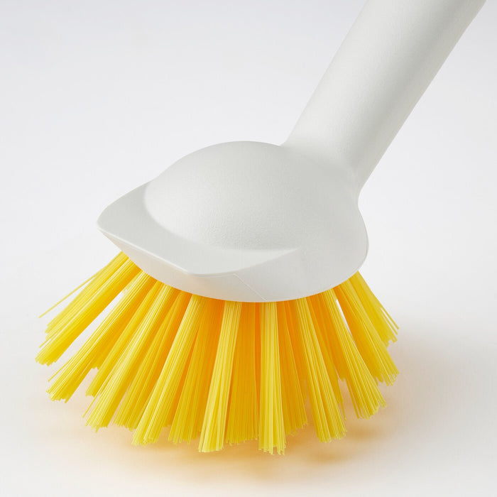 RINNIG dish-washing brush, bright yellow/off-white