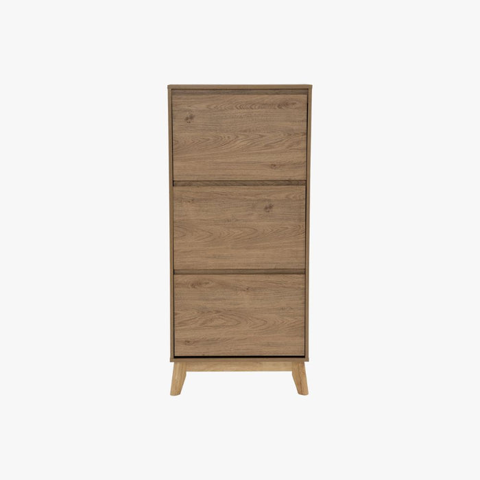 HIRADO 3-door Shoe Cabinet, Oak, 60x30x133 cm, 372067