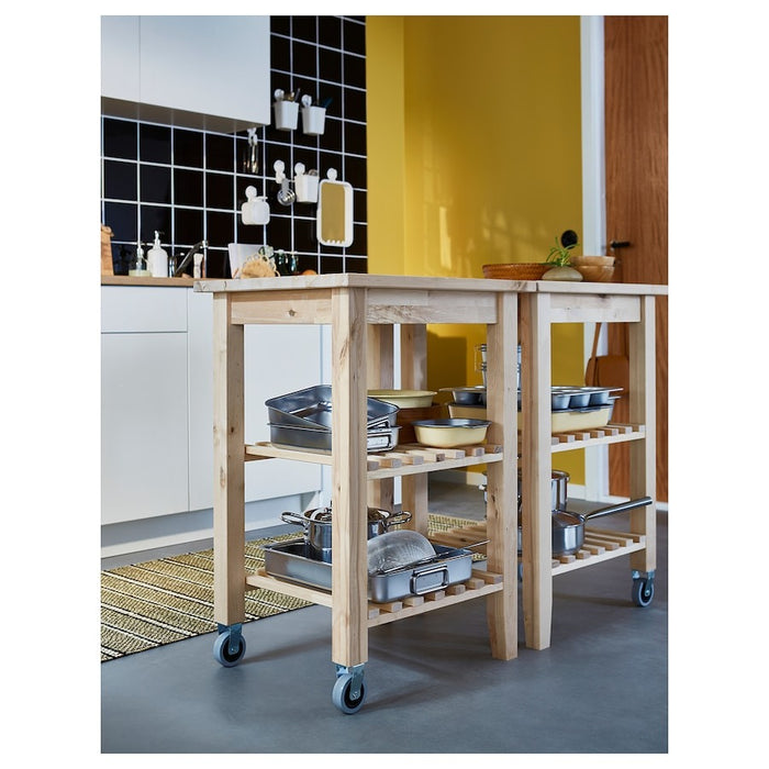 BEKVAM Kitchen trolley, birch, 58x50 cm, 10240349