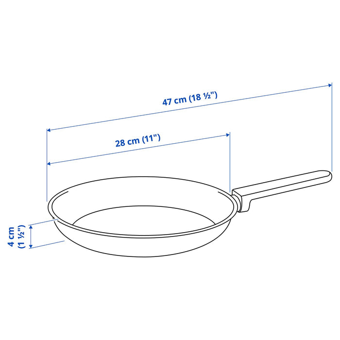 MIDDAGSMAT frying pan, non-stick coating/stainless steel, 28cm