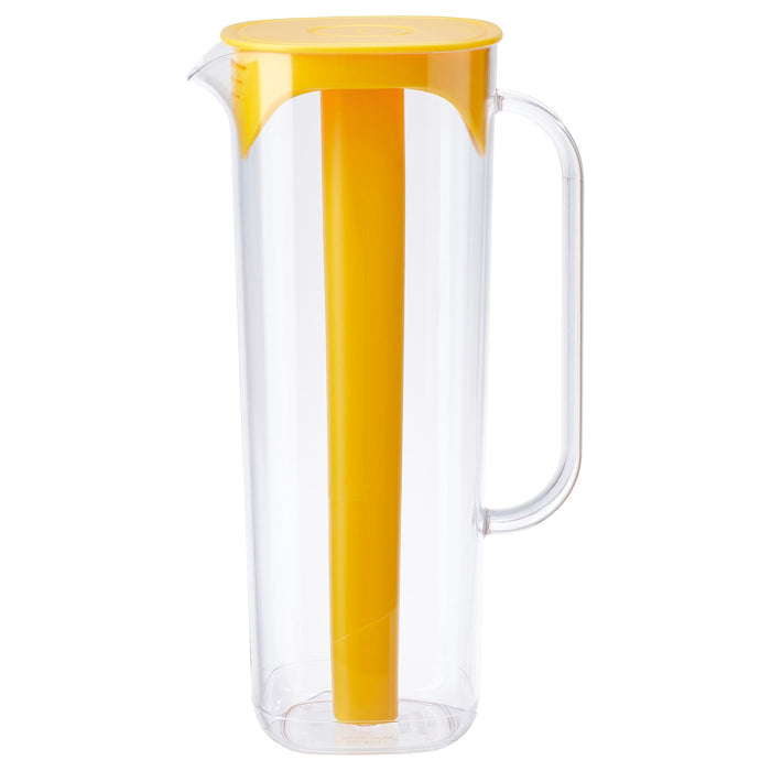 MOPPA jug with lid, transparent/yellow, 1.7 l