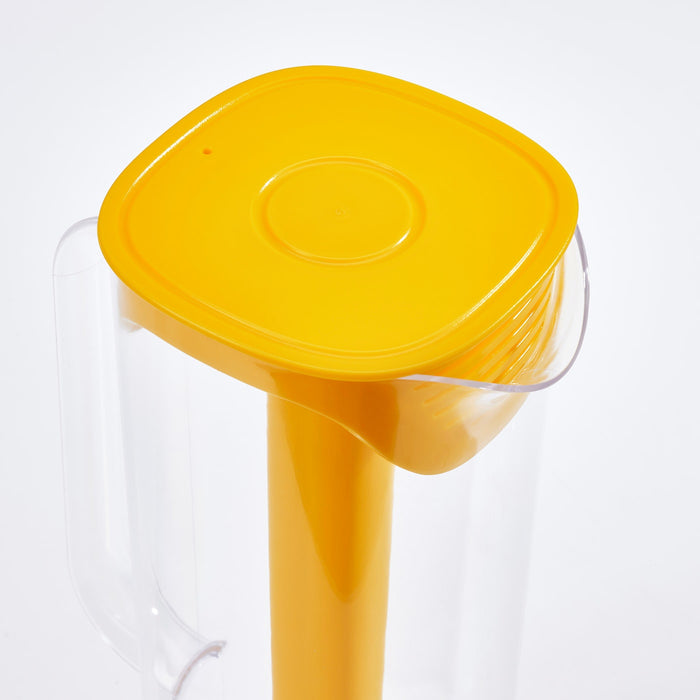 MOPPA jug with lid, transparent/yellow, 1.7 l