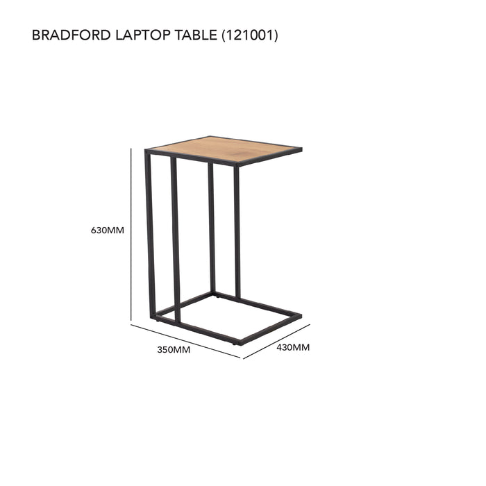 BRADFORD Laptop Table, black/brown, 43x35x63 cm, 121001