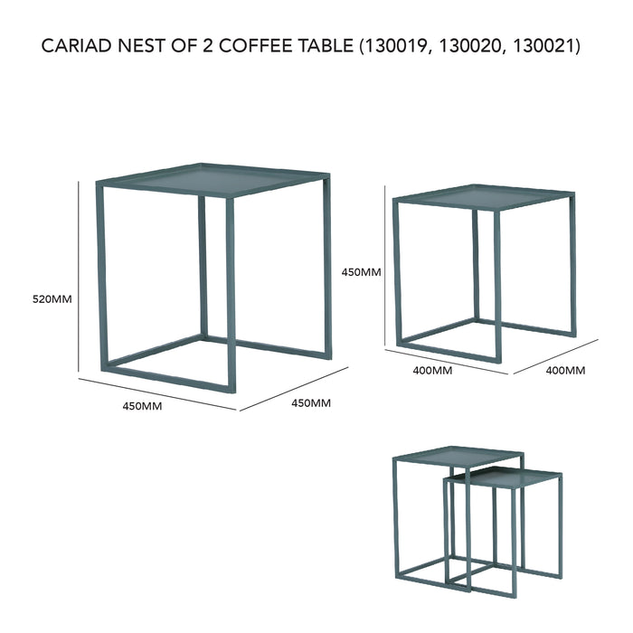 CARIAD Nest of 2 table, Matte grey, 130021