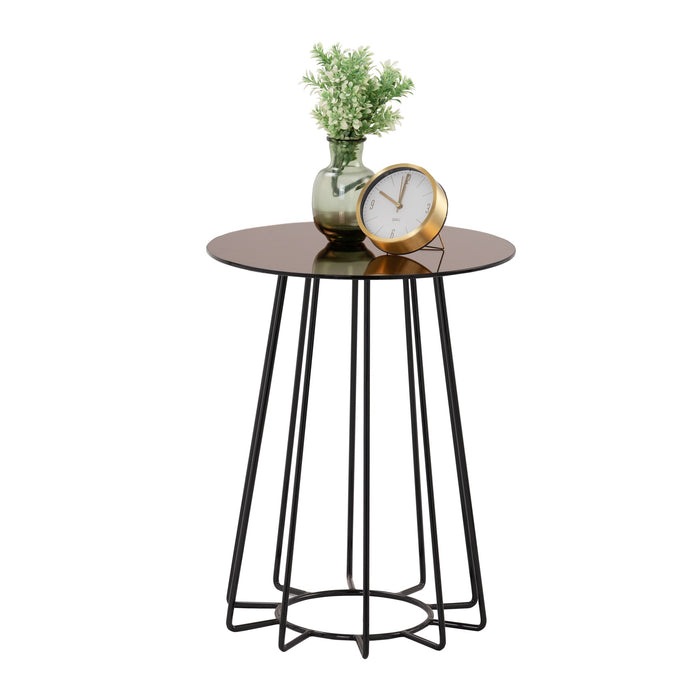 CYRUS Side table, black/bronze mirror, 40cm, 131064