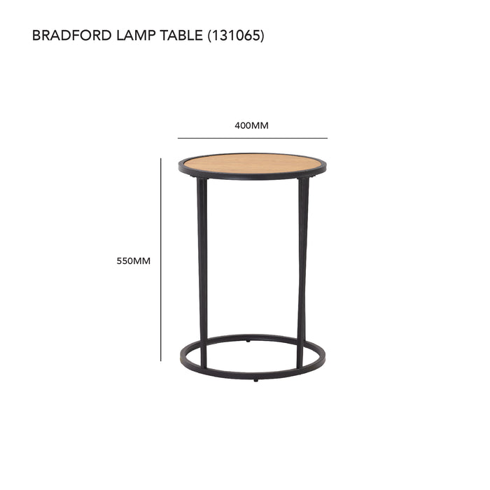 BRADFORD Side table, oak/black, 40cm, 131065