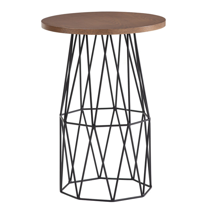 LOZENGE Side table, round, black/cocoa, 40cm, 131086