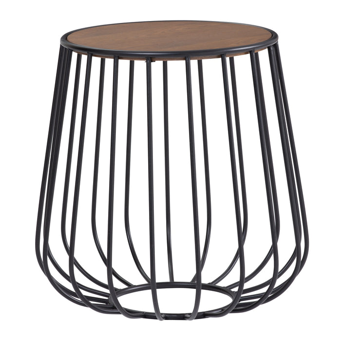 GABBIA Side table, round, black/cocoa, 40 cm, 131088