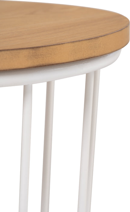 FLUX Side table, round, white/natural, 45 cm, 131101