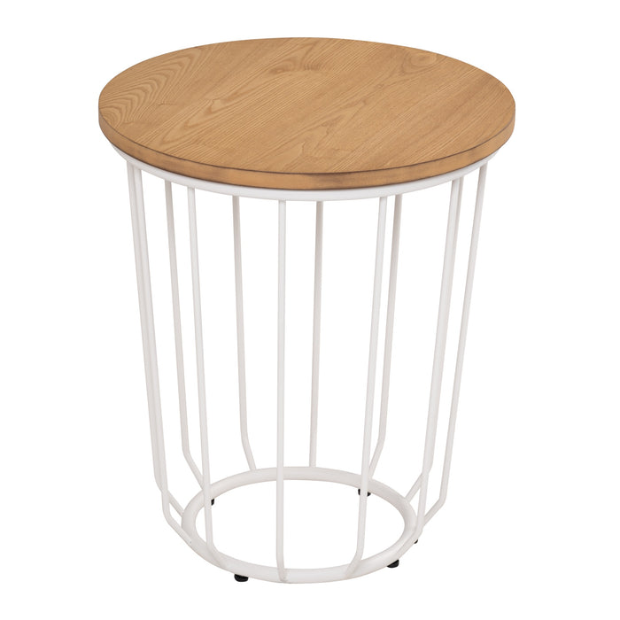 FLUX Side table, round, white/natural, 45 cm, 131101