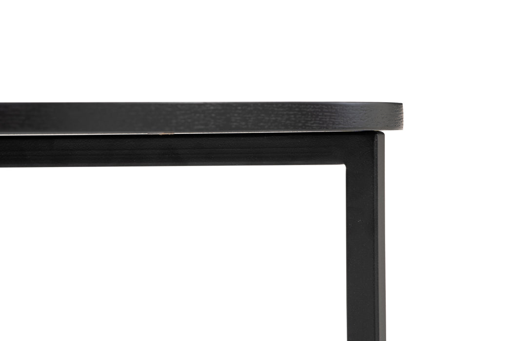 TURNER Side table, round, black/ash veneer, 46cm, 131110