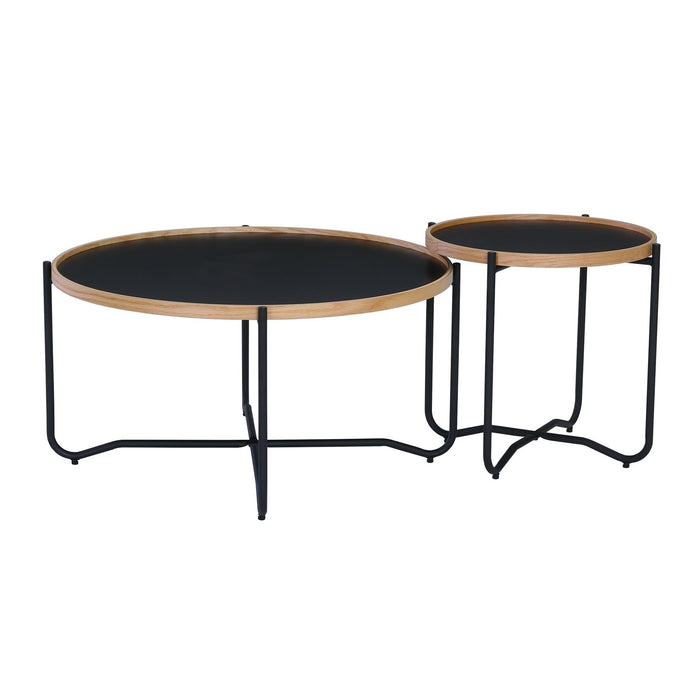 TANIX Coffee table small, Oak/Black, 49.5cm, 131022