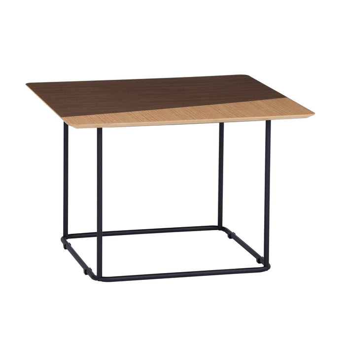 DESTRY Coffee table, Oak/Walnut/Matt black, 60x60x40 cm, 132030