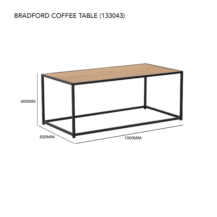 BRADFORD Coffee table, black/brown, 100x50x40 cm, 133043