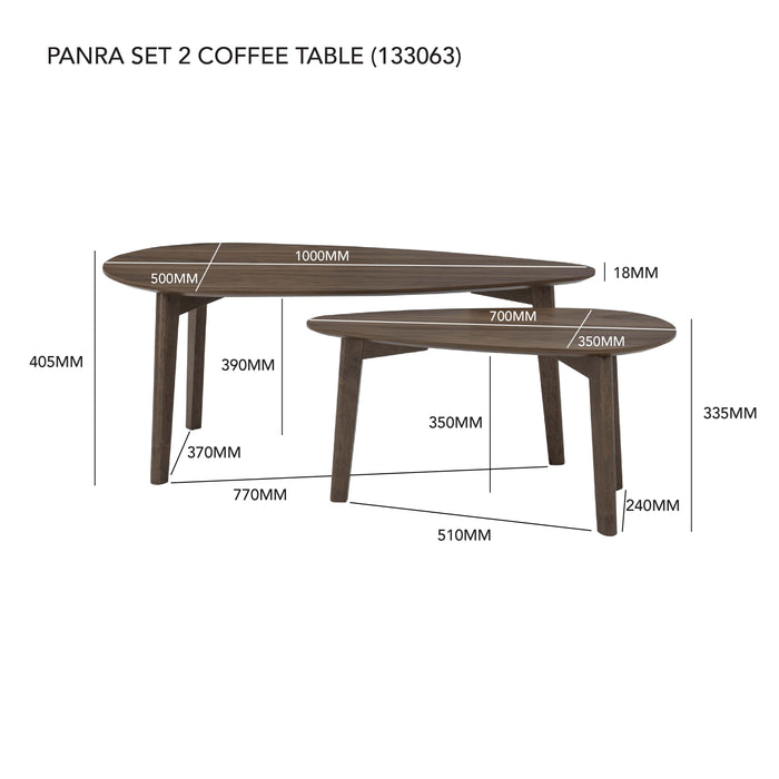 PANRA Coffee table, Set of 2, Oak, 133063