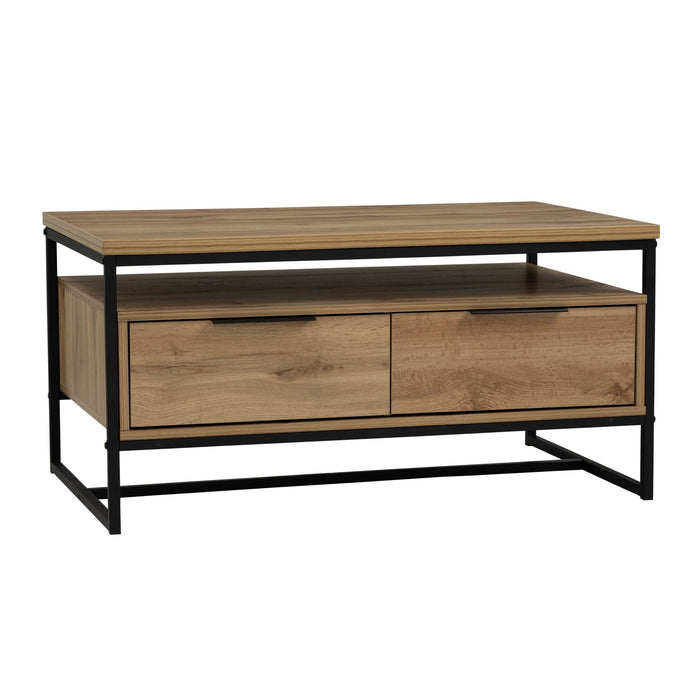 WALDO Coffee table, black/wotan oak,  100x60x50 cm, 133104