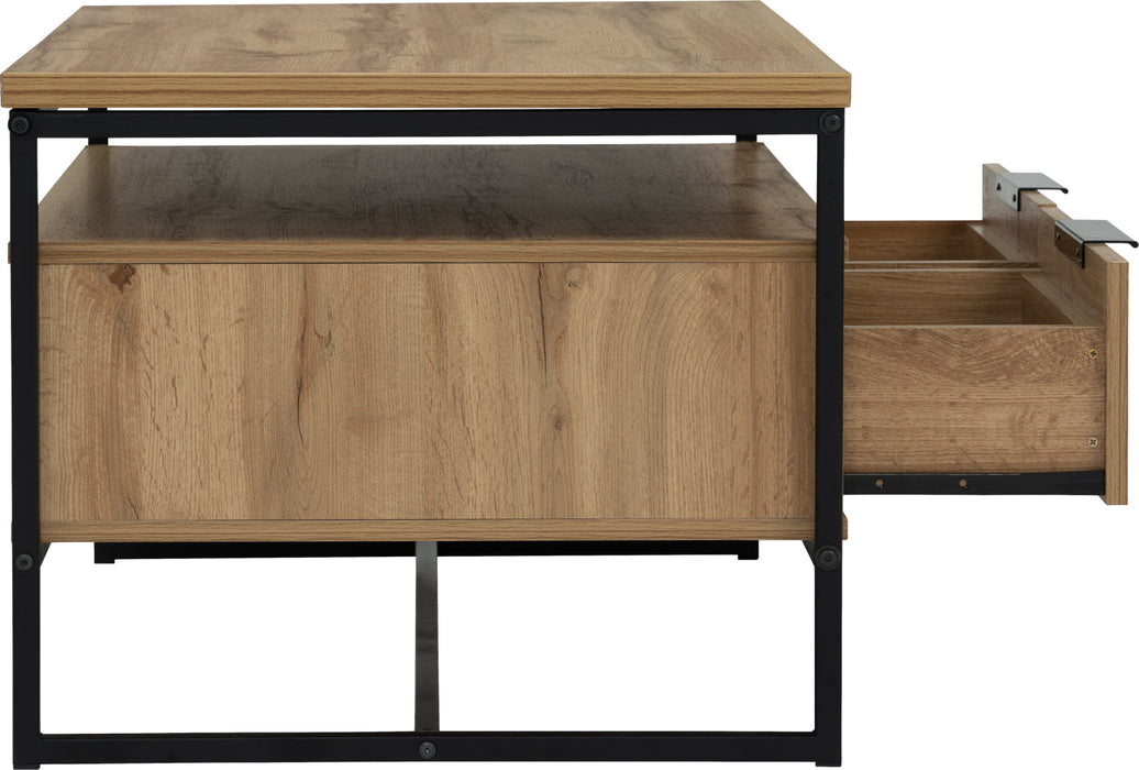 WALDO Coffee table, black/wotan oak,  100x60x50 cm, 133104