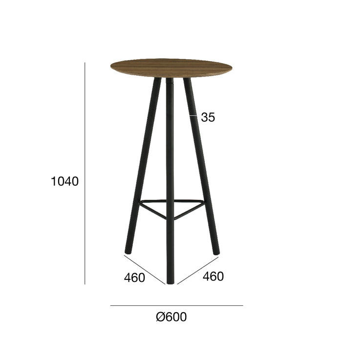 TAIJO Bar Table, black/cocoa, 104 cm, 142007