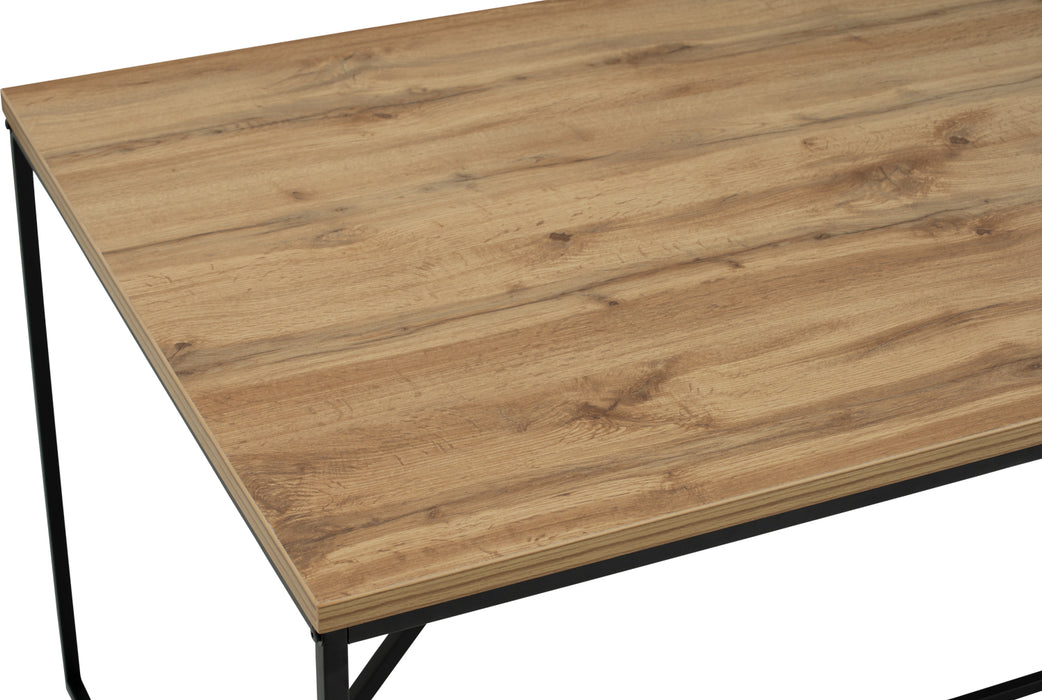 WALDO Dining table, black/oak, 160x90x76 cm, 145137