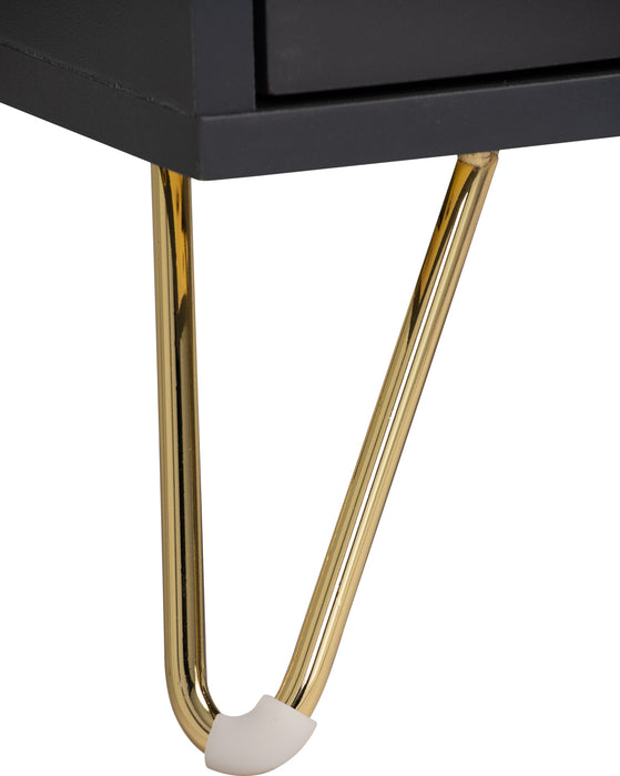 VOLOS Bedside table, black/gold, 48x40x50 cm, 151037