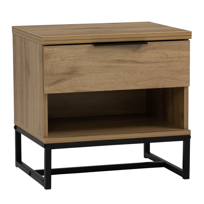 WALDO Bedside table, black/wotan oak, 50.5x40x49 cm, 151046