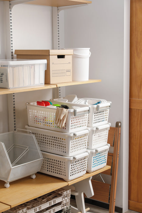 Storage Basket With Wheels-White, Transparent , 54.5*30*21.8Cm 4589767194710