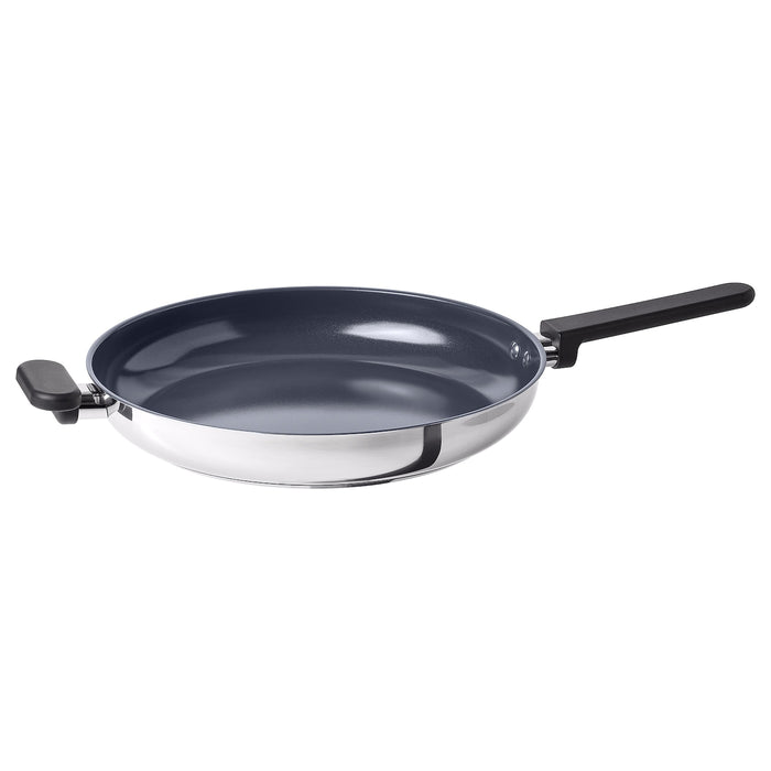 MIDDAGSMAT frying pan, non-stick coating/stainless steel, 32 cm