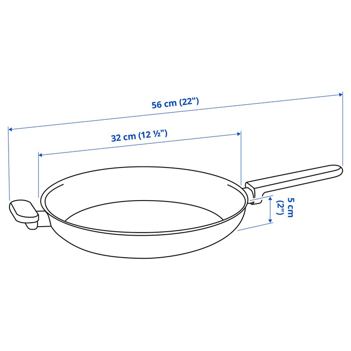 MIDDAGSMAT frying pan, non-stick coating/stainless steel, 32 cm