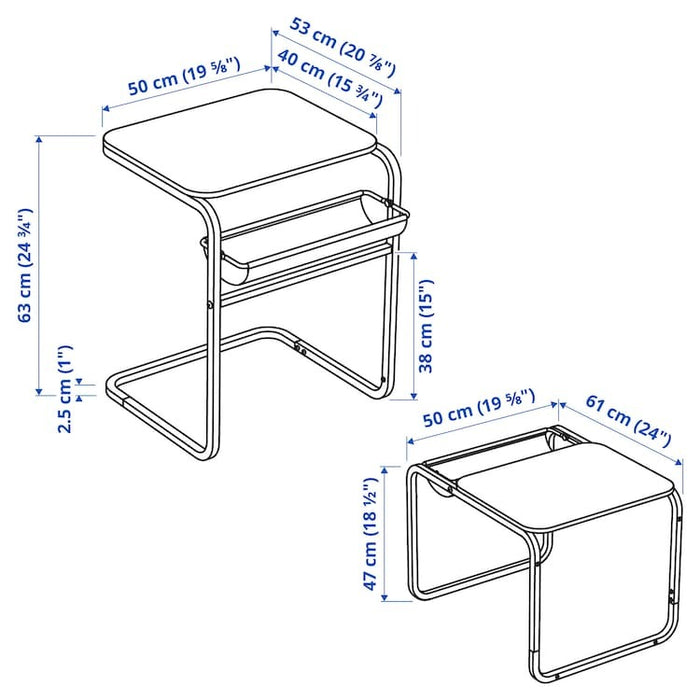 OLSEROD Side table, 53x50 cm, anthracite/dark grey