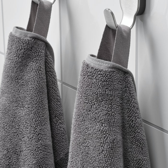 HIMLEAN Bath towel, dark grey/mélange, 70x140 cm