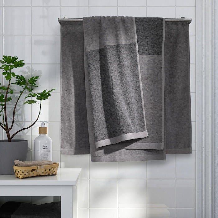 HIMLEAN Bath towel, dark grey/mélange, 70x140 cm