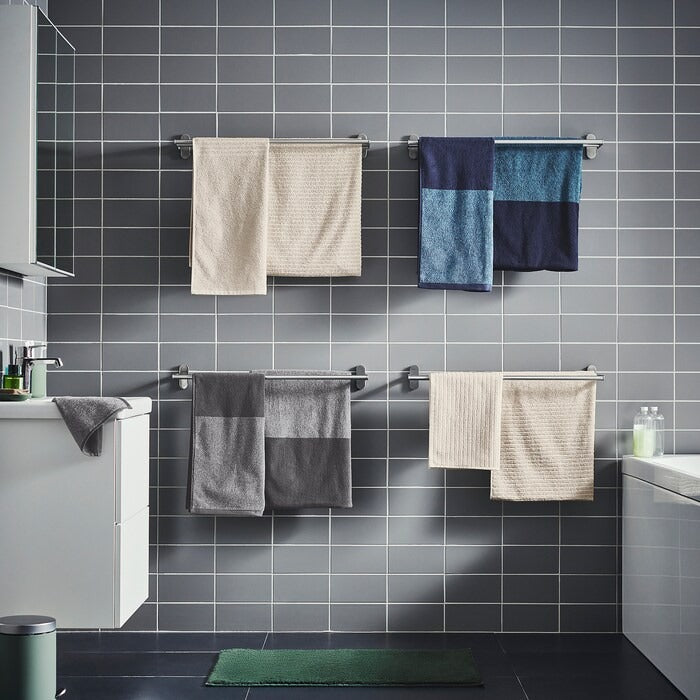 HIMLEAN Bath towel, dark grey/mélange, 70x140 cm