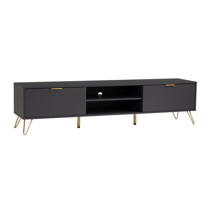 VOLOS TV bench, black/gold, 180x40x44.3 cm, 336046