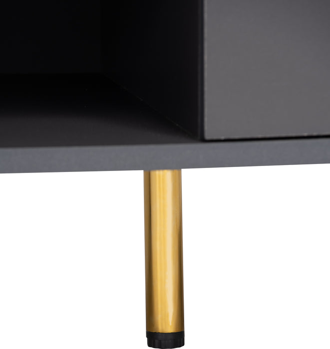 VOLOS TV bench, black/gold, 180x40x44.3 cm, 336046