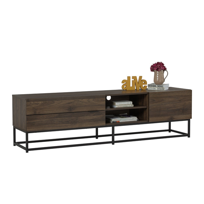 CAPRI TV bench, black/walnut, 180x41.6x50 cm, 336047