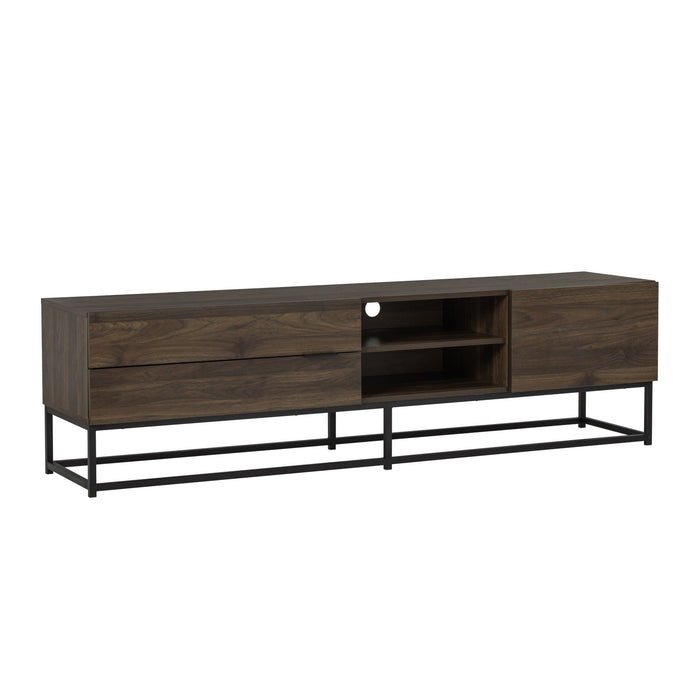 CAPRI TV bench, black/walnut, 180x41.6x50 cm, 336047