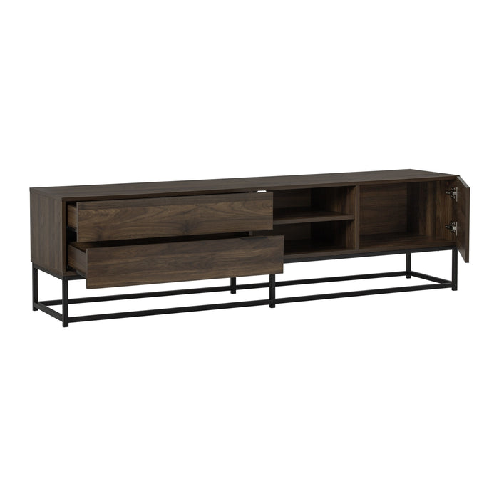 CAPRI TV bench, black/walnut, 180x41.6x50 cm, 336047