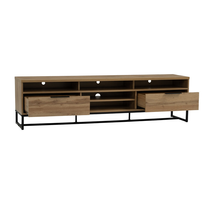 WALDO TV bench, black/wotan oak, 180.5x40.5x49 cm, 336070