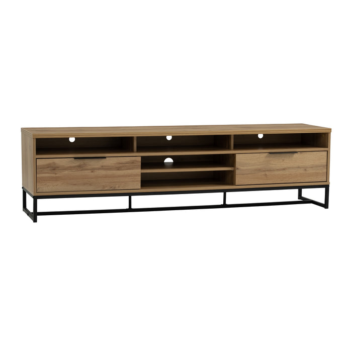 WALDO TV bench, black/wotan oak, 180.5x40.5x49 cm, 336070