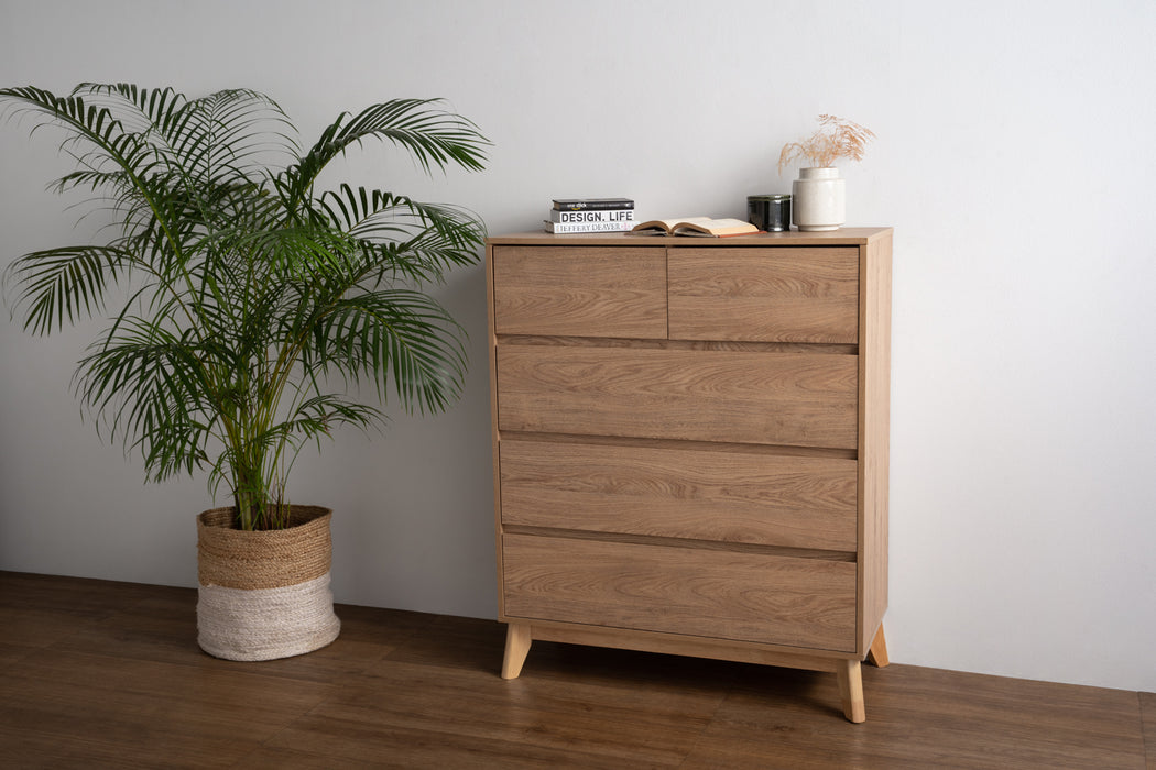 HIRADO Tall Sideboard, natural, 90x40x110 cm, 343042