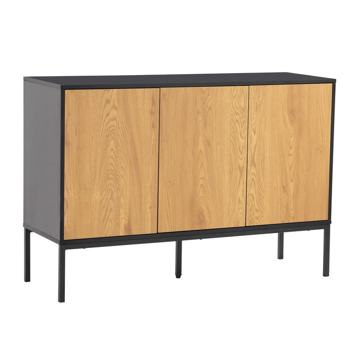 SLIGO Sideboard with 3 door, black/oak, 120x40x82 cm, 344009